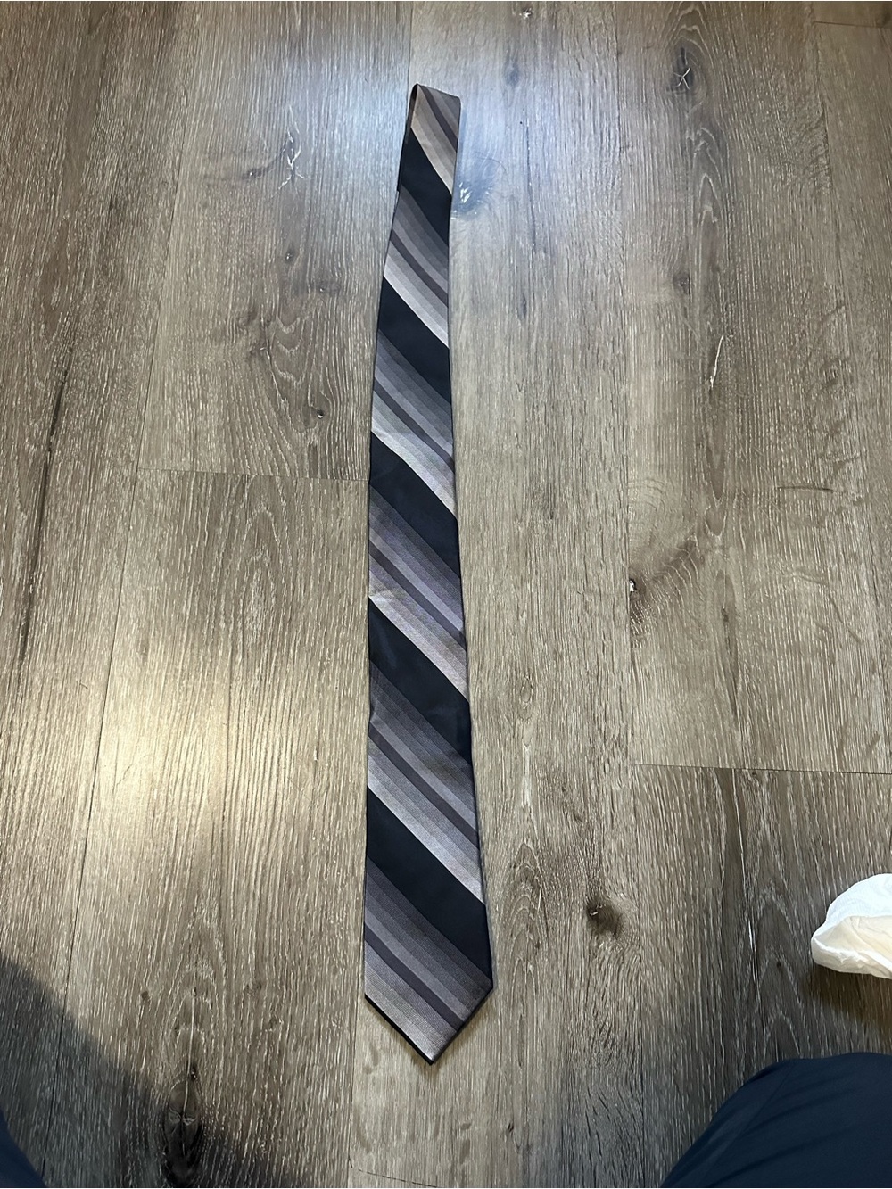 Calvin Klein Diagonal Stripe Tie in Black and Gray